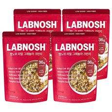 랩노쉬 리얼 그래놀라 크런치 오리지널 시리얼, 200g, 4개