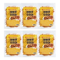 해야미 바베큐 조미오징어 허니버터향, 180g, 6개