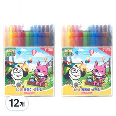 티티 애니멀캠프 돌돌이 색연필, 12색, 12개