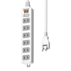 動力工廠 2P 15A 延長線 9尺 CT-216 一開六座 轉向插頭, 白色, 1條, 2.7m