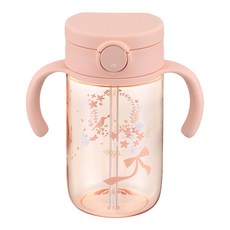 Richell 利其爾 Axstars 兒童吸管水杯 320ml, 粉色, 1個