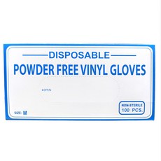 無粉PVC手套 9吋, 100入, 1盒