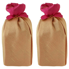 Salt-tree Goseo-im's Bojagi 包裝長方形金色雨花粉色 3 年生海鹽, 300g, 2個