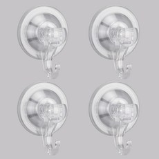 comet 強力吸附式壁掛掛鉤, 4個, 透明色