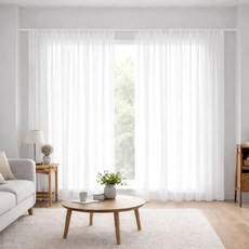 까사마루 봉집형 쉬폰 커튼