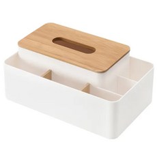Mega 日式簡約多功能紙巾盒 白色 26.5x15x12cm, 1盒