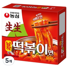 농심 생생 납작 떡볶이면, 258g, 5개