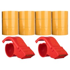 Daebak Tape 黃色封箱膠帶 50m 6入 + 切台 1入, 2組