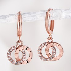 JuriEtte 14K/18K 女用日常利比亞圈式金耳環 + 贈品戒指 + 提袋
