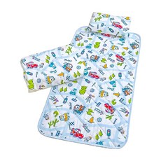 Cars 汽車總動員 三件組 攜帶方便 輕巧好收納, 單人四季被 110 x 150cm + 睡墊 ..., 公路巡遊, 單人四季被 110 x 150cm + 睡墊 75 x 145cm + 枕套 + 枕芯 45 x 33cm, 1組