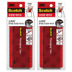3M Scotch 便攜式包裝用封箱膠帶 48mm x 15m, 2個, 透明