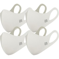im 時尚立體口罩4入組, 象牙白