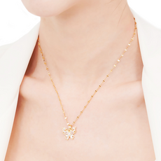 NOID-B 女款醫療鋼蝴蝶水晶鋯石清純項鍊