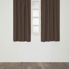 HOLA 和樂家居 查莉三明治遮光織紋半腰窗簾 1個, 甜栗咖