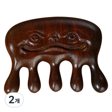 떼루와 웃는 얼굴 디자인 괄사 마사지 빗, 2개