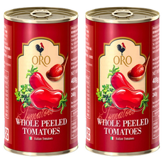 ORO 去皮整顆番茄罐頭 400g 義大利番茄製作, 2罐