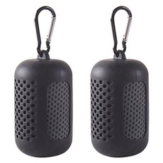 Hensen 便攜式運動輕薄毛巾, 2個, 黑色