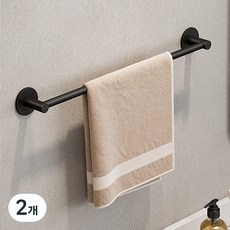 THE ZAKKA 無孔霧面不銹鋼毛巾架S, 黑色, 2個