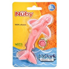 Nuby 鯊魚固齒器, 粉色, 1個