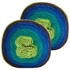 UFO 케이크볼 뜨개실, 그린브라운나염(10), 2개
