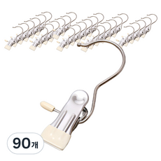 보다모가 논슬립 코팅 외집게 치마바지걸이, 크림화이트, 90개