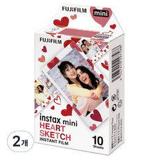 FUJIFILM 富士 instax 角色迷你底片 10入, 愛心素描, 2個