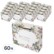 리드홈 사랑스러운 플로랄 코팅 쇼핑백 중, 혼합색상, 60개