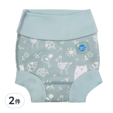 Splash About Happy Nappy Duo 銀離子3D雙層游泳尿布褲 - 陽光小熊, XL, 2件