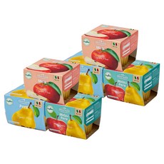 네츄럴누바 생과일 퓨레 상큼팩 3종 세트, 사과, 배, 사과 + 배 혼합맛, 2세트