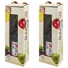 醋桶子 果醋禮盒 蘋果蜂蜜醋, 100%靜置發酵實果釀製, SGS檢驗通過無塑化劑, 1000天以上發酵熟成, 600ml, 2瓶