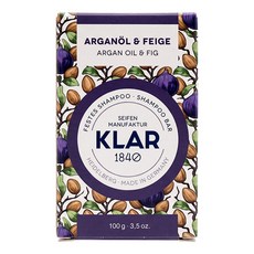 德國 KLAR Seifen 修護潤澤植萃洗髮皂 摩洛哥堅果油&無花果, 100g, 1個