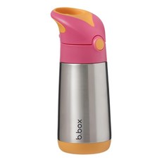 b.box 不鏽鋼吸管保冷杯 雙層不鏽鋼 保溫6小時/保冷8小時 350ml 專為兒童設計, 草莓粉, 1個