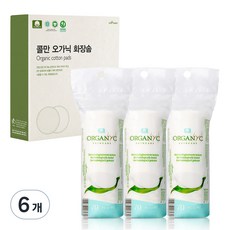 ORGANYC 화장솜, 70개입, 6개