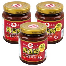 名山牌 辣豆瓣, 280g, 非基因改造黃豆, 不含防腐劑, 純素, 3罐