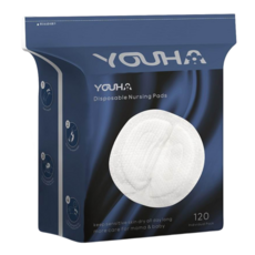 YOUHA 優合 Air 沁氧瞬吸防溢乳墊 2mm纖薄透氣 360°立體旋吸 新升級水立方不織布, 120片, 1包