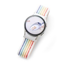 누아트 갤럭시워치 호환 스트랩 경량 나일론 스포츠루프 밴드, 레인보우, 1개