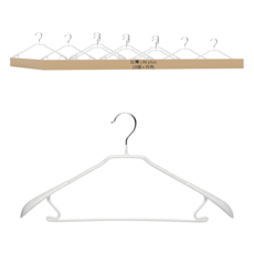 台灣 Life plus 北歐ins 乾濕兩用多功能防滑寬肩衣架10件組, 白色, 1組