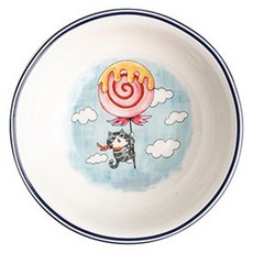 MaisonDeMori 條紋貓咪小菜碟, 1個, 藍色