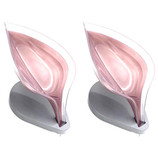 Author.com 葉肥皂盤, 深粉色, 2個