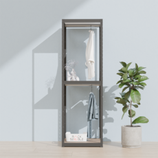 랙셈블 선반 3단 + 행거봉 2p 세트, 블랙