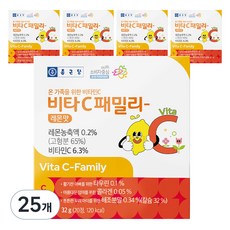 종근당 비타씨 패밀리 레몬맛 32g, 20정, 25개