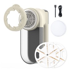 ILAB 린트제로 세탁소용 충전식 티타늄 칼날 무선 LED 보풀 제거기, iLAB-TLZ, 오트밀베이지