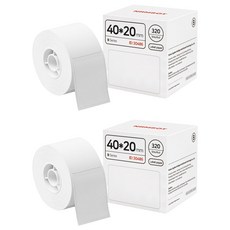 NIIMBOT 標籤打印機B21/B1專用標籤紙 白色 40*20mm, 2個