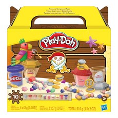 Hasbro 孩之寶 Play-Doh 培樂多 閃亮黏土提盒, 海盜尋寶 多色, 510g, 1盒