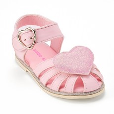 bimbobimba 愛心涼鞋亮片 粉紅色 140