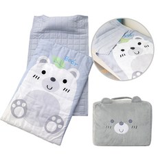 에일린키즈 에코항균 낮잠이불 사계절 풀세트 일체형 + 여름이불 + 보관가방, 테디