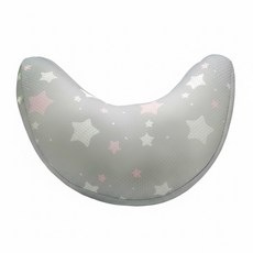 PeNi 培婗 3D透氣安全帶半月枕 尺寸28cm x 15cm 重量約125g, 1個, 灰色 + 粉色 + 白色