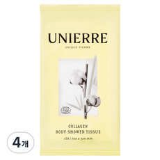 UNIERRE 膠原蛋白身體沐浴濕紙巾, 4個, 1入, 40g