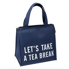 E.City 多功能加厚字母保溫保冷手提包, 深藍色, 22.5 x 22.5 x 14.5cm, 1個