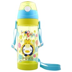 PUKU 藍色企鵝 Tritan吸管水壺 動物萬花筒 550ml, 芥茉黃, 1個